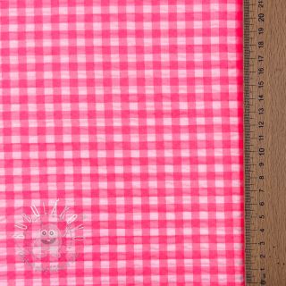 Bavlnená látka YARN DYED NEON SMALL Checks pink