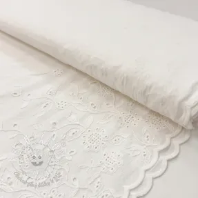 Bavlnená látka VOILE EMBROIDERY ONE-SIDE BORDER white