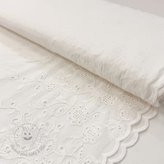Bavlnená látka VOILE EMBROIDERY ONE-SIDE BORDER white