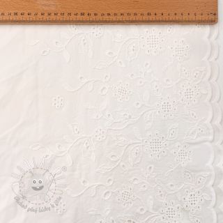 Bavlnená látka VOILE EMBROIDERY ONE-SIDE BORDER white