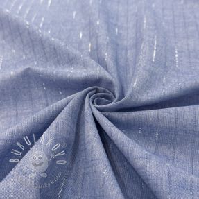 Bavlnená látka YARN DYED Stripes LUREX blue