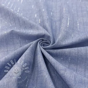 Bavlnená látka YARN DYED Stripes LUREX blue