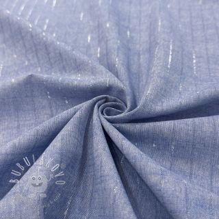 Bavlnená látka YARN DYED Stripes LUREX blue