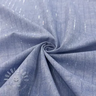 Bavlnená látka YARN DYED Stripes LUREX blue