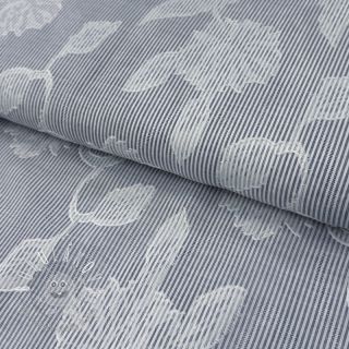 Bavlnená látka YARN DYED Stripes JACQUARD Flowers navy