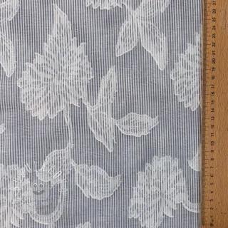 Bavlnená látka YARN DYED Stripes JACQUARD Flowers navy