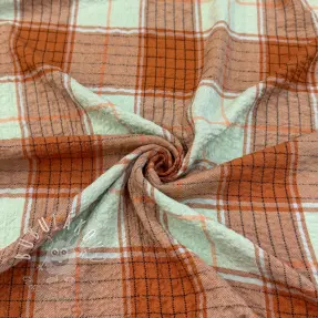 Viskóza CRINKLE Check mint