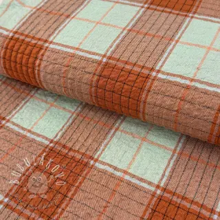 Viskóza CRINKLE Check mint