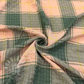 Viskóza CRINKLE Check peach