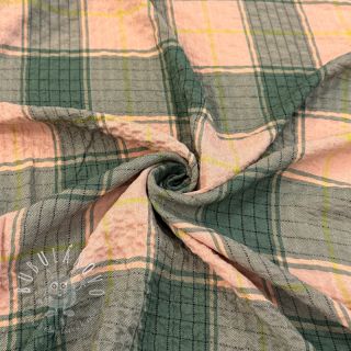 Viskóza CRINKLE Check peach