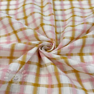 Bavlnená látka SEERSUCKER YARN DYED Checks ecru