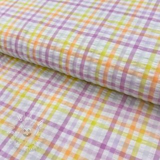 Bavlnená látka SEERSUCKER YARN DYED Checks multi