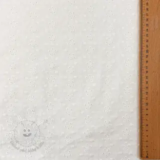 Bavlnená látka EMBROIDERY TWO-SIDE SCALLOP Simi white