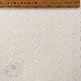 Bavlnená látka EMBROIDERY TWO-SIDE SCALLOP Neo white