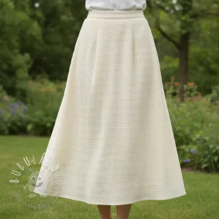 Viskóza CHENILLE JACQUARD ecru