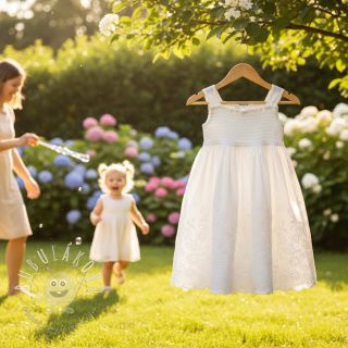 Bavlnená látka VOILE EMBROIDERY ONE-SIDE BORDER white