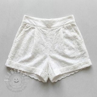 Bavlnená látka EMBROIDERY TWO-SIDE SCALLOP Simi white
