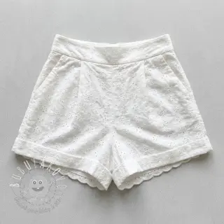 Bavlnená látka EMBROIDERY TWO-SIDE SCALLOP Simi white