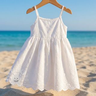 Bavlnená látka EMBROIDERY TWO-SIDE SCALLOP Verena white