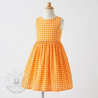 Bavlnená látka YARN DYED NEON SMALL Checks orange