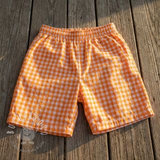 Bavlnená látka YARN DYED NEON SMALL Checks orange