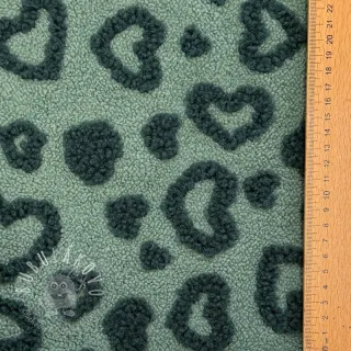 Kabátovina TEDDY Hearts old green
