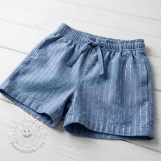 Bavlnená látka YARN DYED Stripes LUREX blue