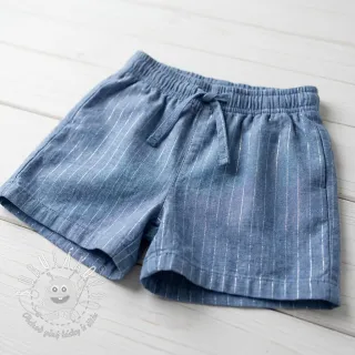 Bavlnená látka YARN DYED Stripes LUREX blue