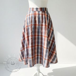 Bavlnená látka SEERSUCKER YARN DYED Checks blue