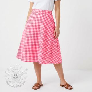 Bavlnená látka YARN DYED NEON BIG Checks pink