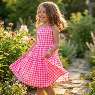 Bavlnená látka YARN DYED NEON BIG Checks pink