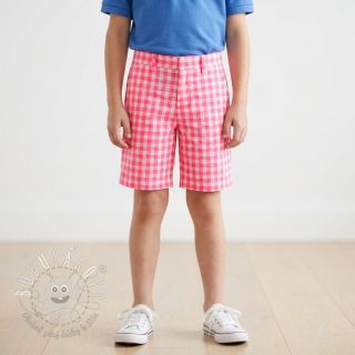 Bavlnená látka YARN DYED NEON BIG Checks pink