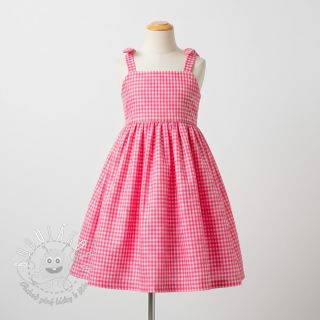 Bavlnená látka YARN DYED NEON SMALL Checks pink