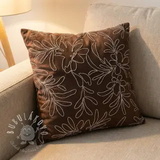 Semiš Tape flower dark brown