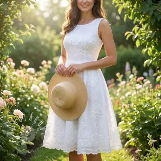 Bavlnená látka EMBROIDERY Bellagio white