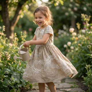 Bavlnená látka VOILE EMBROIDERY Kokka natural