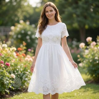 Bavlnená látka EMBROIDERY Leon border