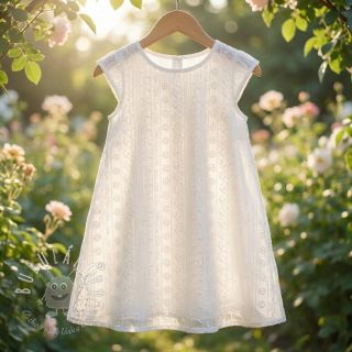 Bavlnená látka EMBROIDERY Pattern white