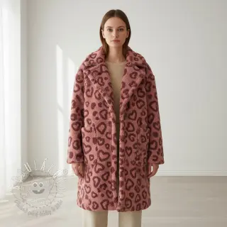 Kabátovina TEDDY Hearts old pink