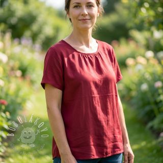 Bavlnená látka s viskózou wine red