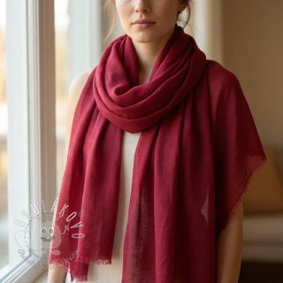 Bavlnená látka s viskózou wine red