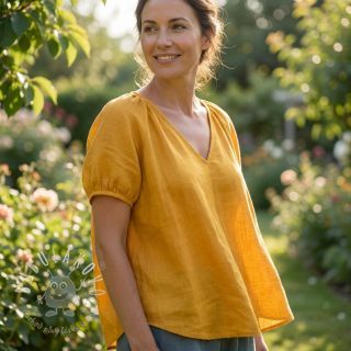 Bavlnená látka s viskózou ochre