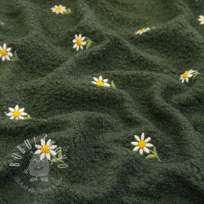 Kabátovina TEDDY EMBROIDERY Little daisy green