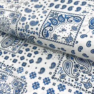 Bavlnená látka Kansas blanc blue