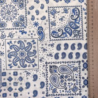 Bavlnená látka Kansas blanc blue