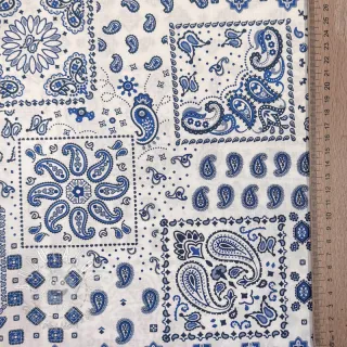 Bavlnená látka Kansas blanc blue