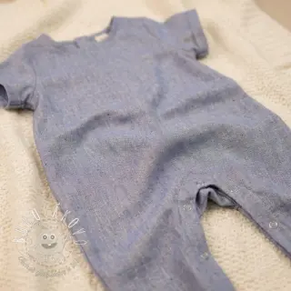 Bavlnená látka s ľanom LUREX blue