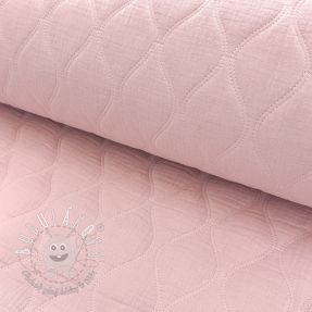Dvojitá gázovina/mušelín QUILT Wave soft rose