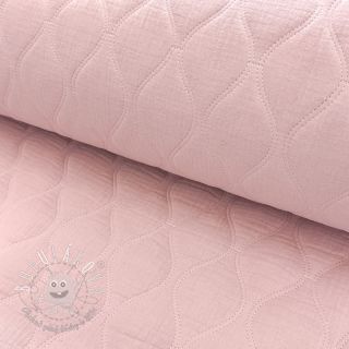 Dvojitá gázovina/mušelín QUILT Wave soft rose