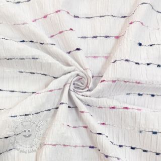 Bavlnená látka DOBBY CRINKLE Stripe white